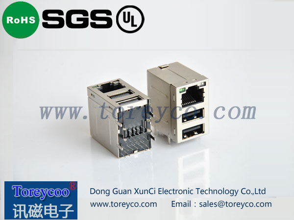 RJ45+雙層USB
